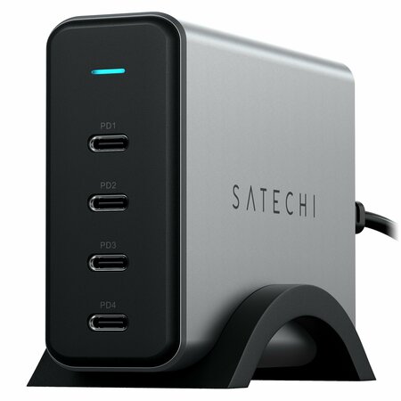 SATECHI Usb C 4 Port Pd Gan Charger 165w, Space Gray ST-UC165GM